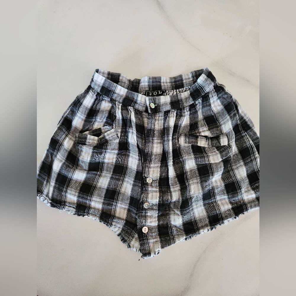 Tobi Black and White Plaid Mini Skirt